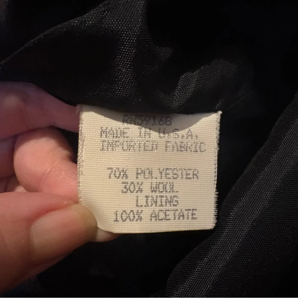 Vintage KAREN KANE Black Gray Wool Blend Silver Button Design Checkered Vest-XS